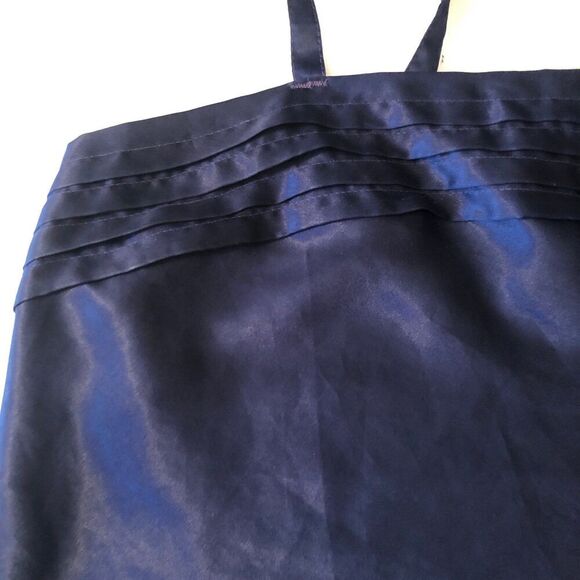 Vintage Indulgence Womens Cropped Camisole Size 38 Blue Faux Satin Dark Coquette - Picture 5 of 8